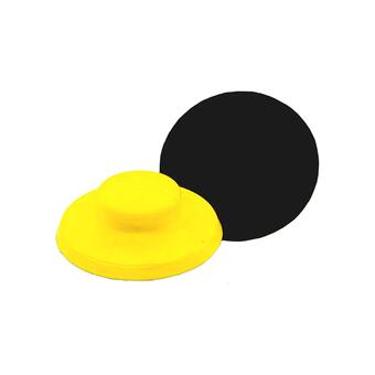 Шлифовальный блок круг 125 мм. желтый на липучке