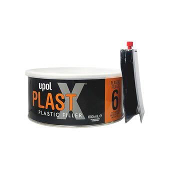U-POL Шпатлевка для пластика эластичная PLAST X6, банка 600 мл.