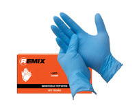 REMIX Виниловые перчатки синие размер M, в упаковке 100 шт.