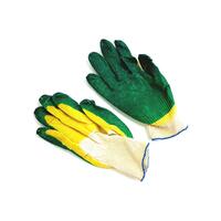 Перчатки ХБ Обливка зеленая латексом (13 класс)